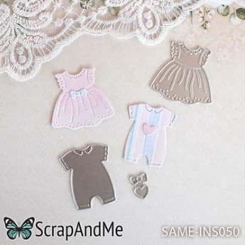 Pastellfargede babykjoler og drakter scrapbooking-elementer