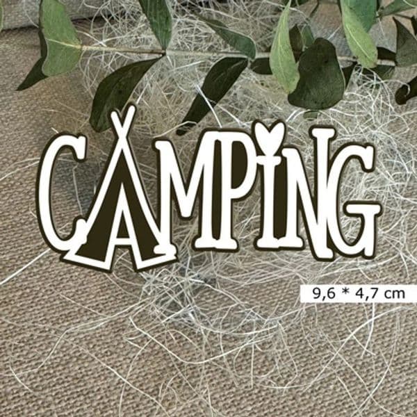 Camping-sticker med telt og hjerte